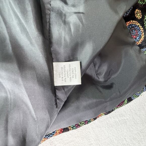 Christopher & Banks Vest Women Art To Wear Circle Geometric Pattern Collar Sz M - Picture 9 of 13